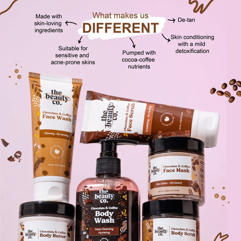 the beauty co Chocolate Coffee Combo for Skin Revitalizing | Set of 6